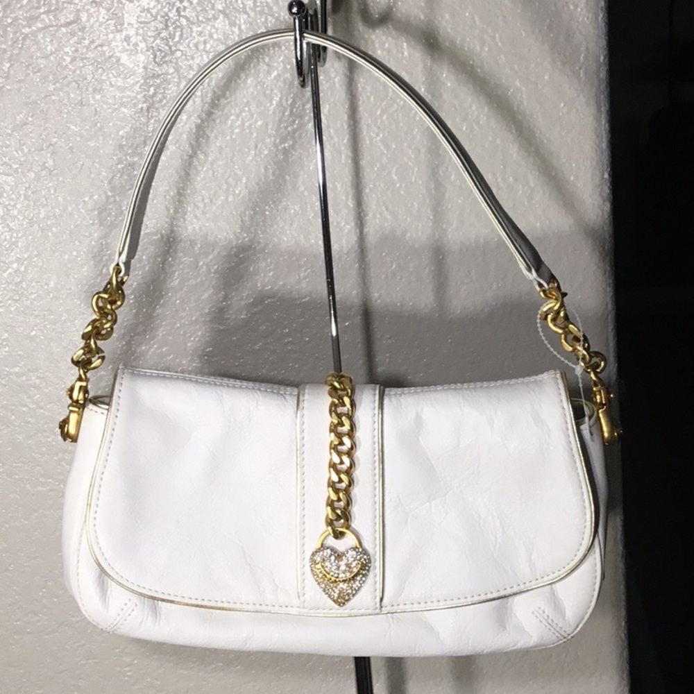 Like NEW Juicy Couture Leather Y2K vintage Bag White leather baguette